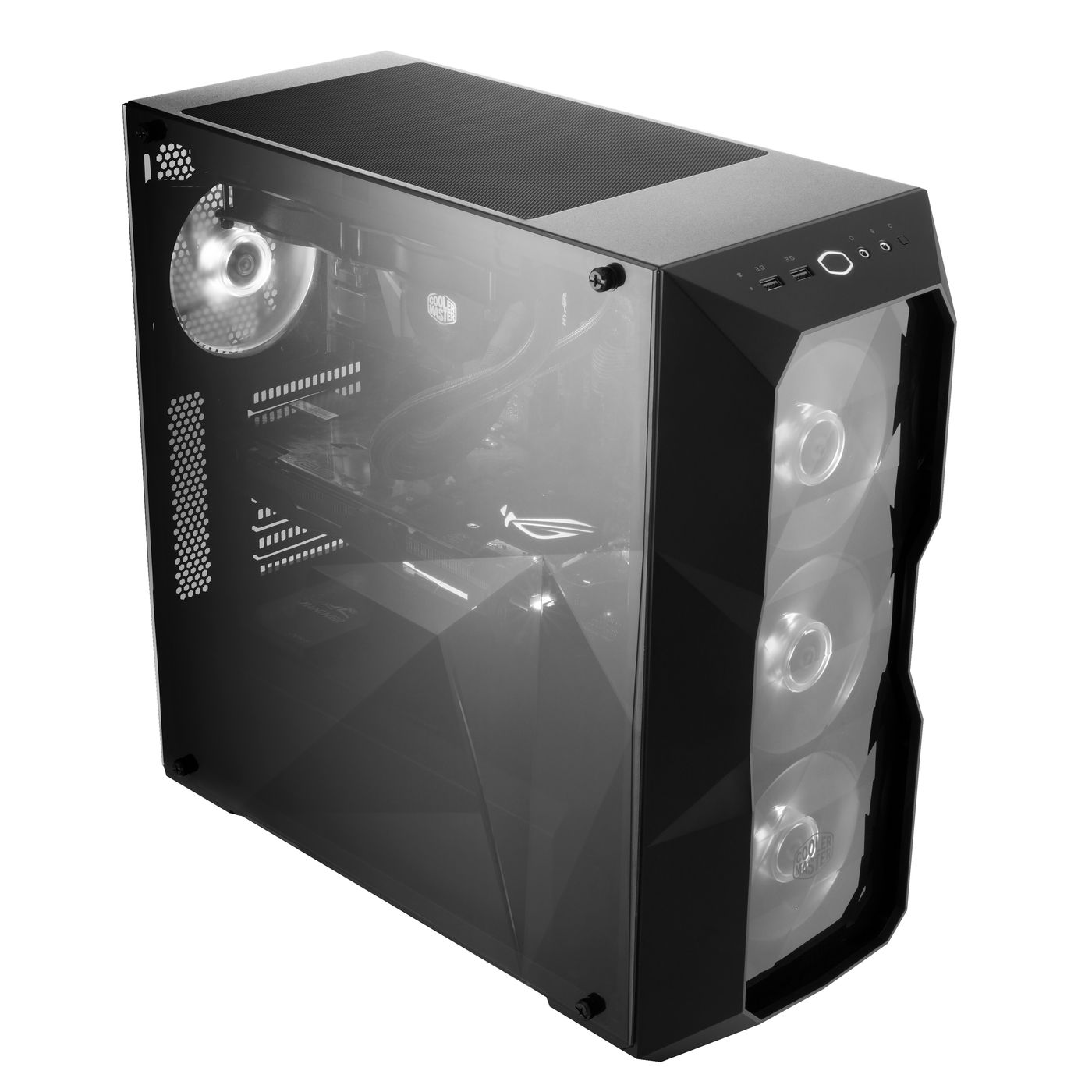 Кул блок. Корпус Cooler Master MASTERBOX td500l. Cooler Master MASTERBOX td500 Mesh White. Cooler Master td500l Black. Coolermaster MASTERBOX td500l сталь\пластик\1xfan 120mm.